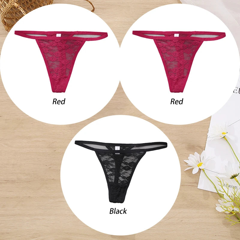 Conjunto de 3 tangas de encaje