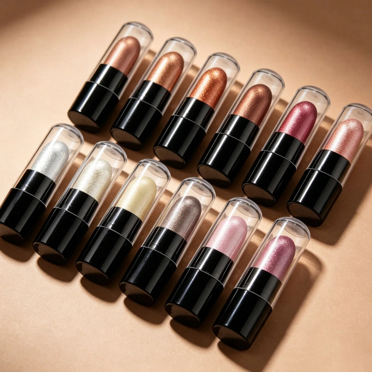 Set de maquillaje DNM de 12 colores, cápsula de sombra de ojos en barra