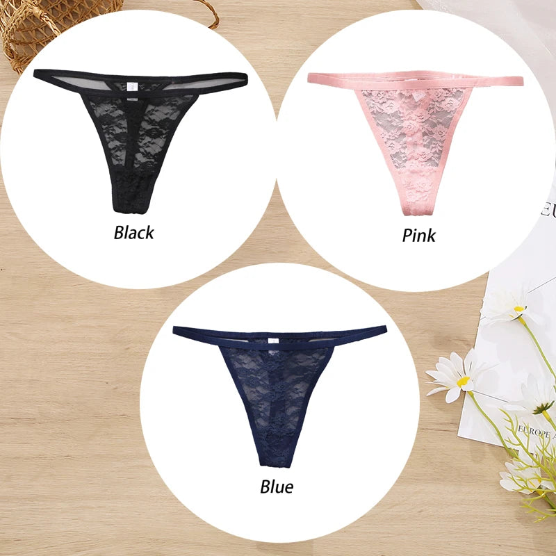Conjunto de 3 tangas de encaje