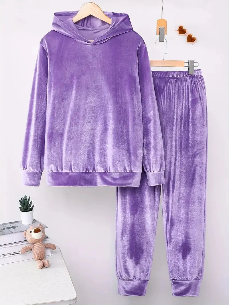 Conjunto de dos piezas de felpa para otoño/invierno