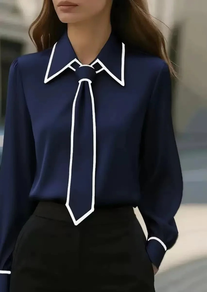 Camisa casual de manga larga con diseño de solapa