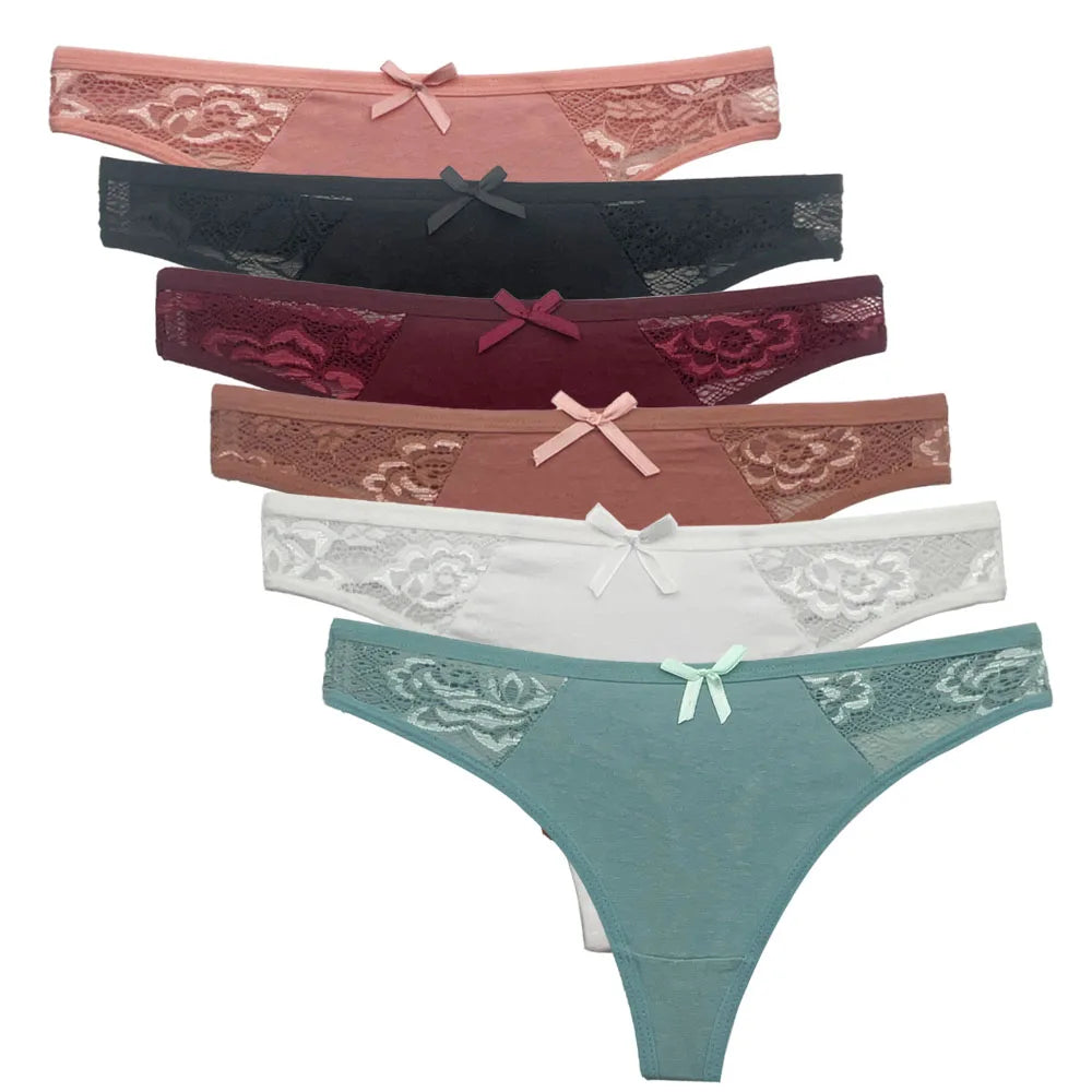 5 piezas/set de bragas de algodón tipo tanga