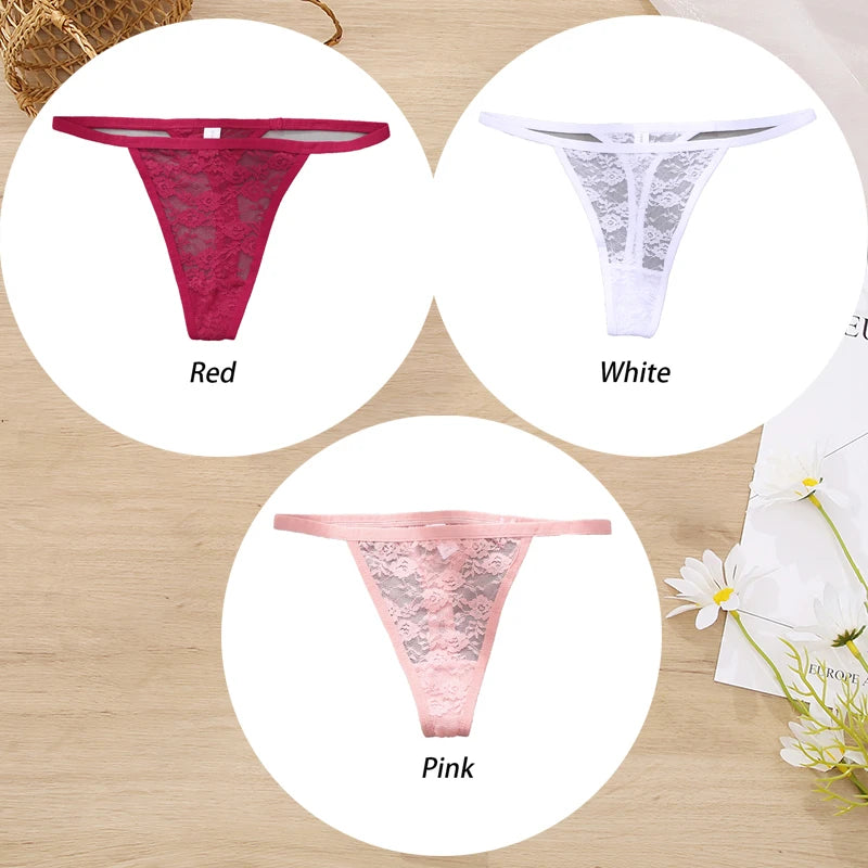 Conjunto de 3 tangas de encaje