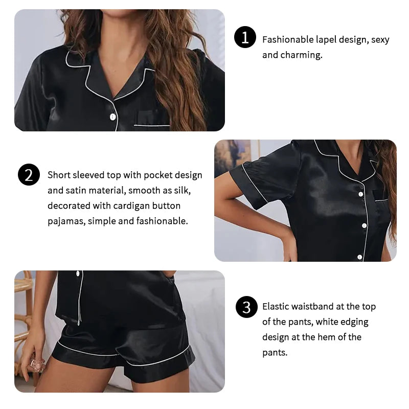 Conjunto de pijama de mujer de satén